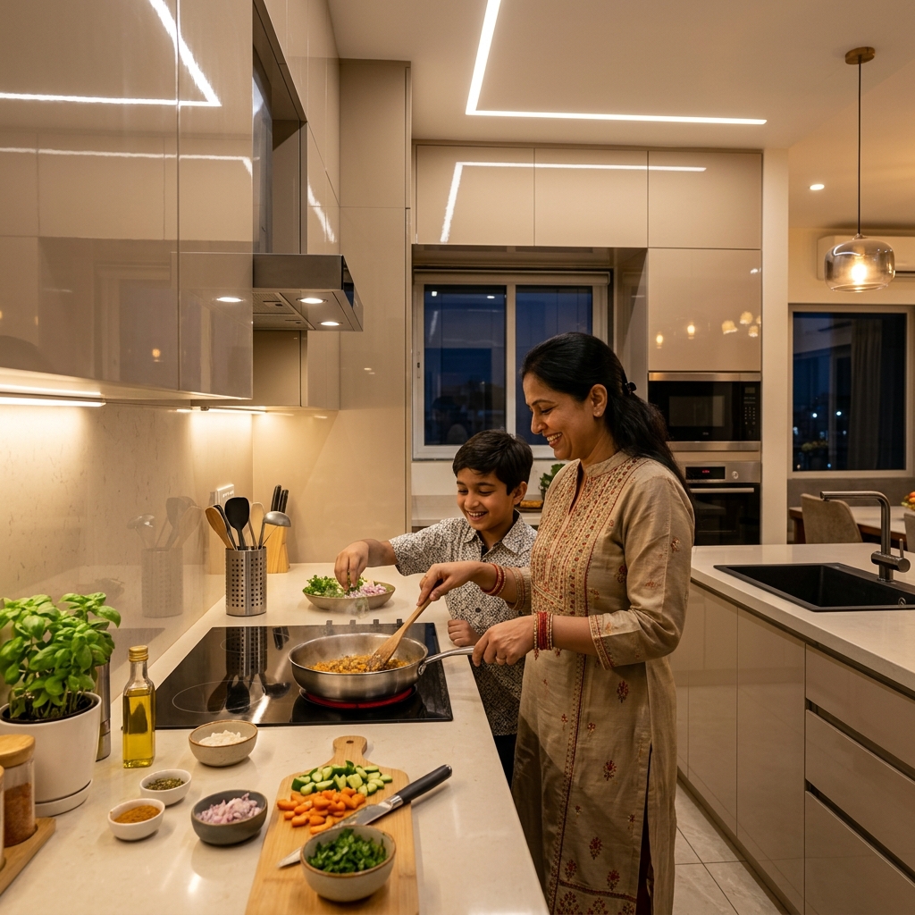Modern Kitchen with High-Gloss Acrylic