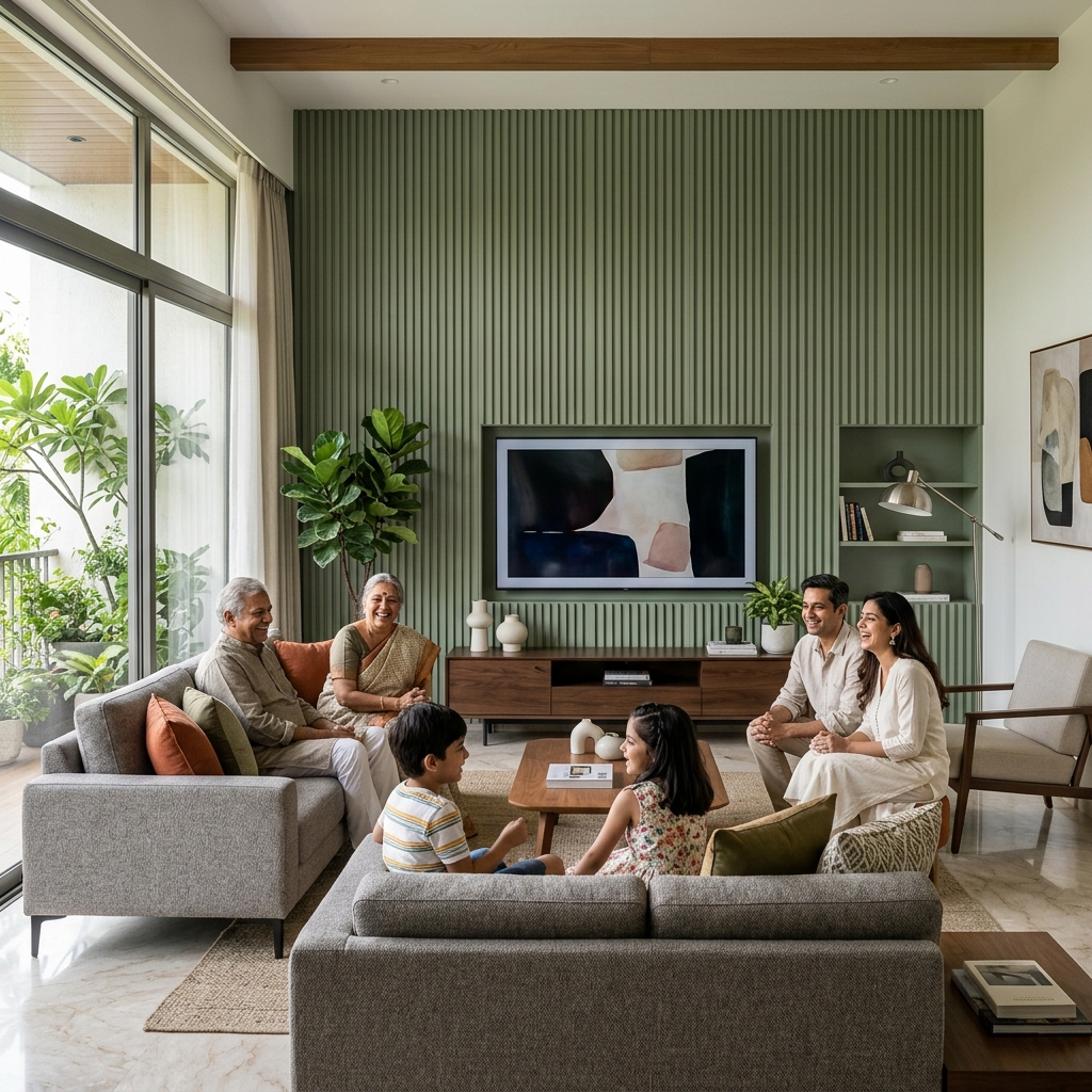Modern Living Room with Louvers