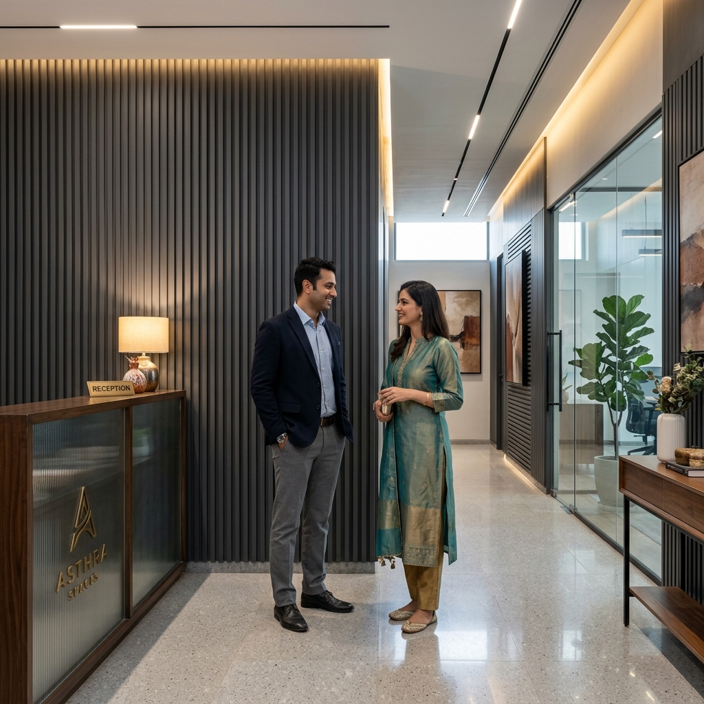 Office Reception with Louvers